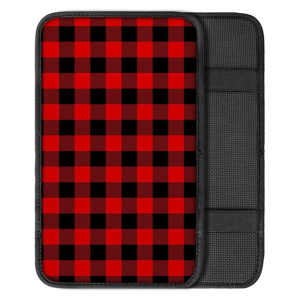 Red Plaid Car Console Cover-grizzshop