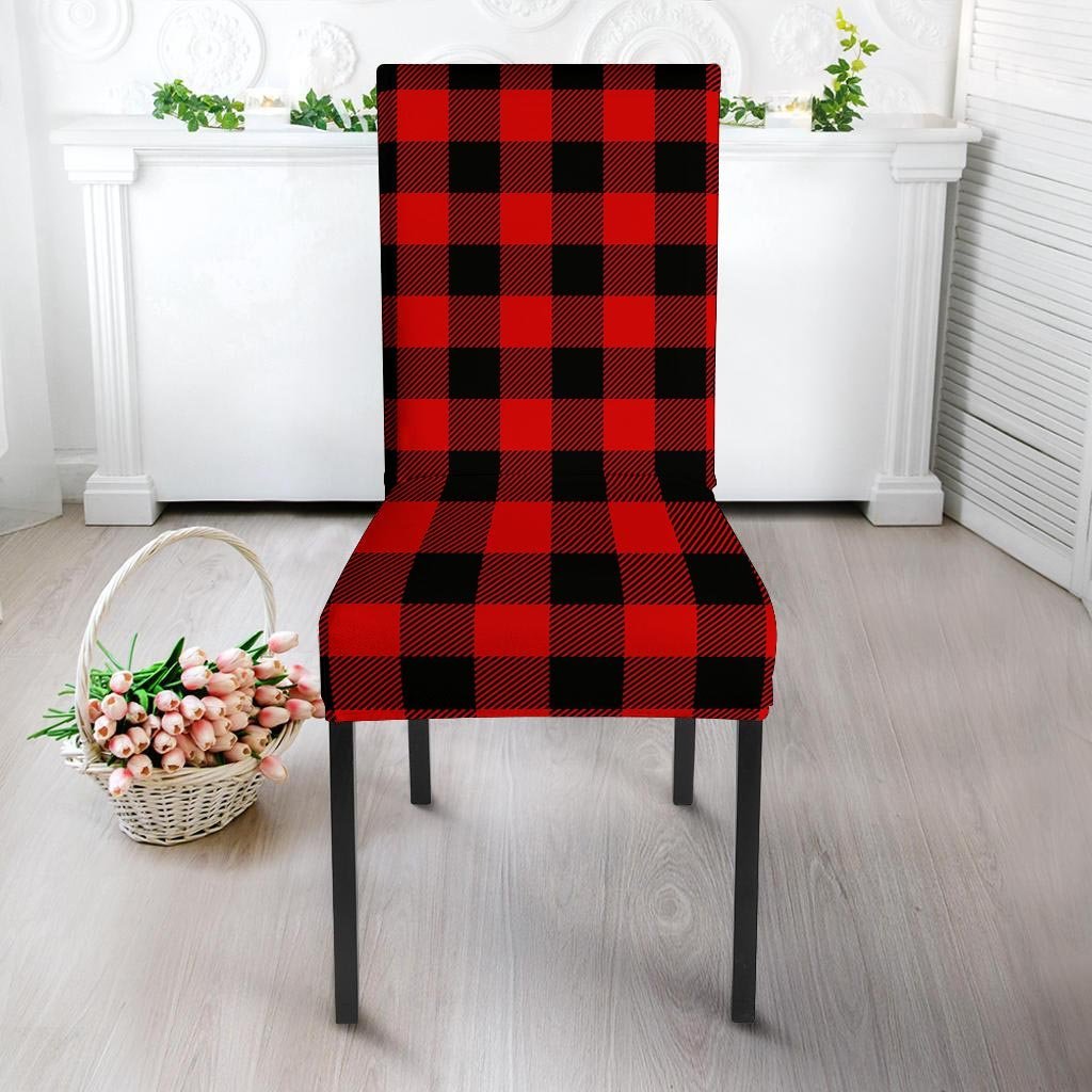 Red Plaid Chair Cover-grizzshop