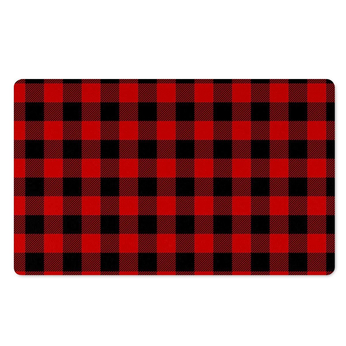 Red Plaid Door Mat-grizzshop