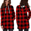 Red Plaid Hoodie Dress-grizzshop