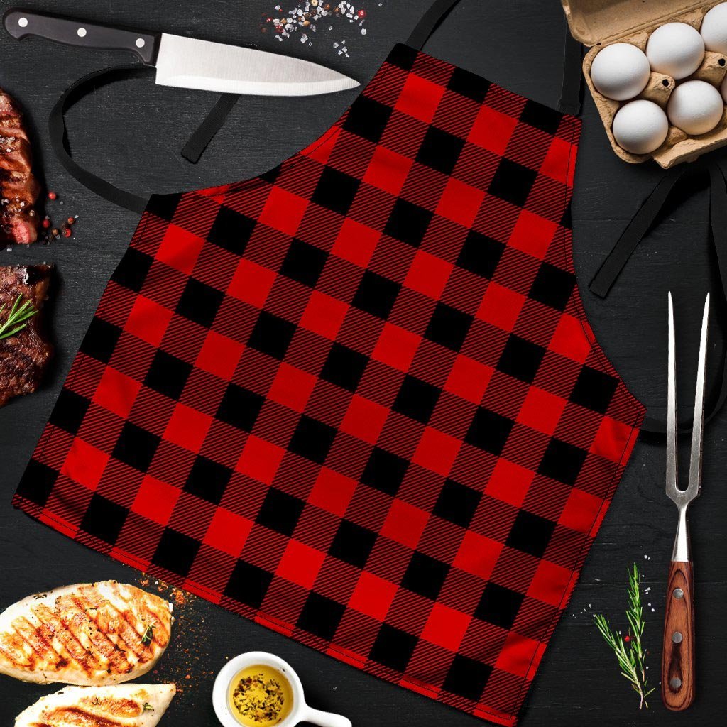 Red Plaid Men's Apron-grizzshop