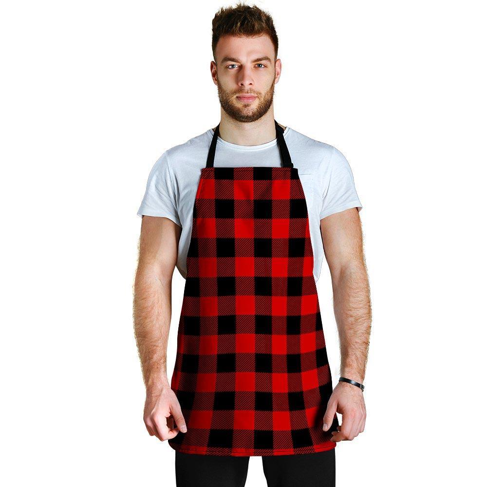 Red Plaid Men's Apron-grizzshop