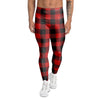 Red Plaid Men's Leggings-grizzshop