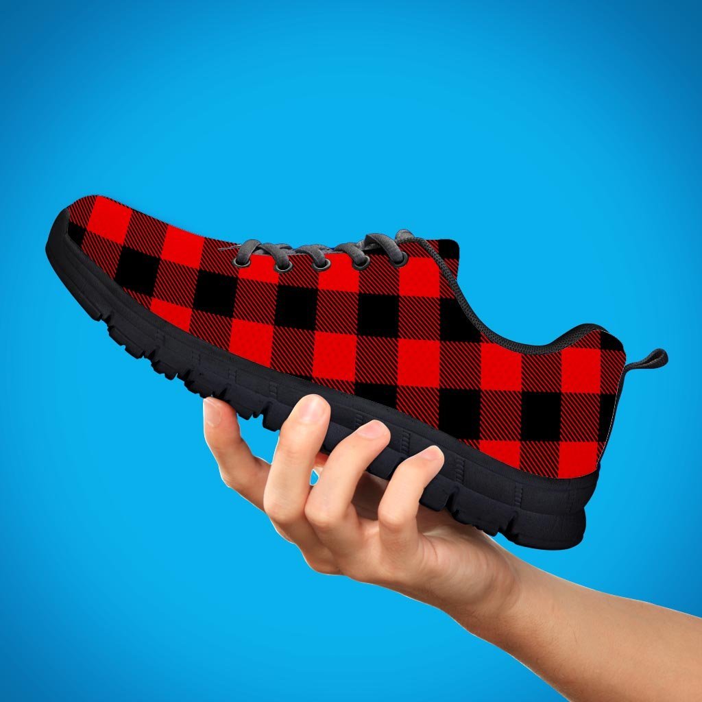 Red Plaid Men's Sneakers-grizzshop