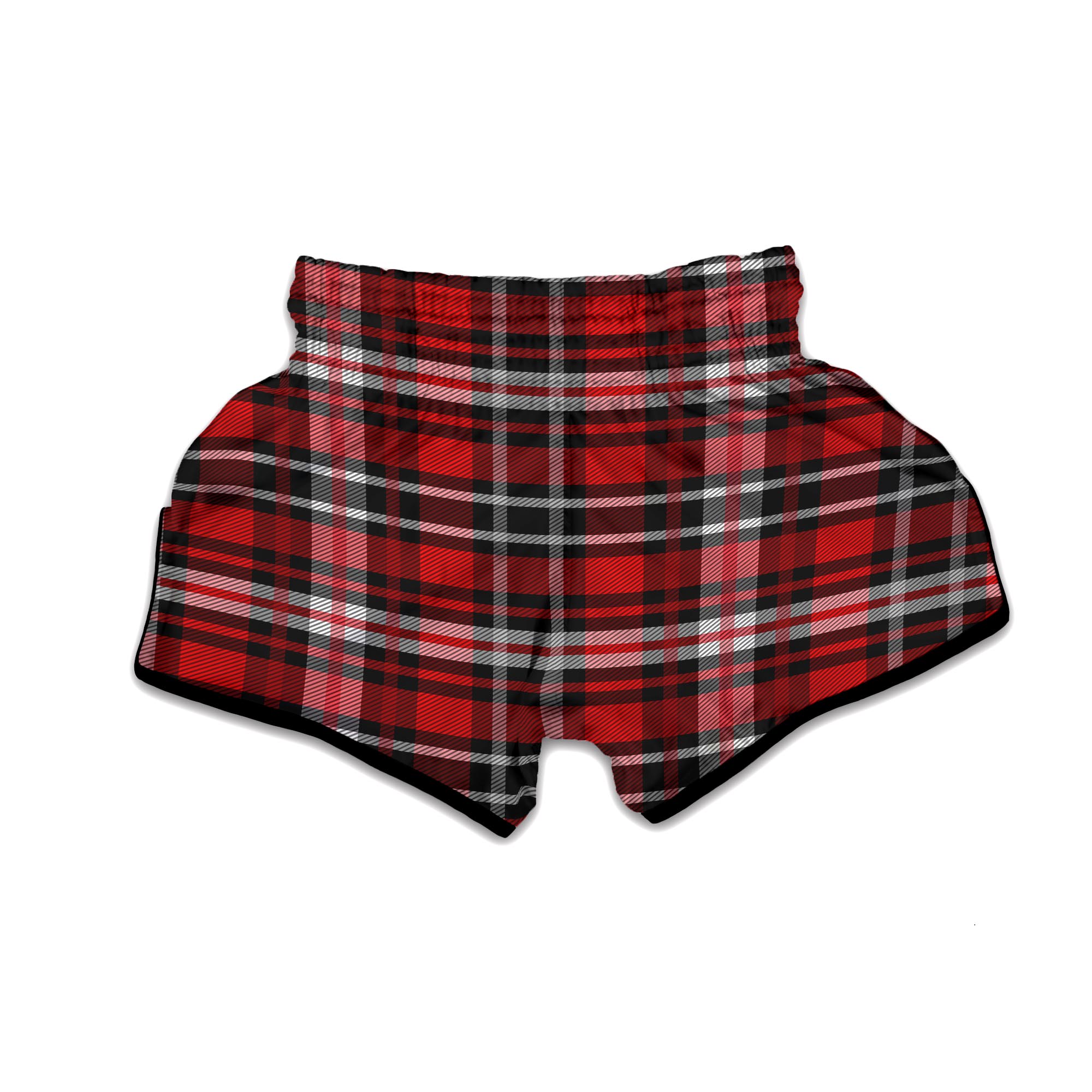 Red Plaid Muay Thai Boxing Shorts-grizzshop