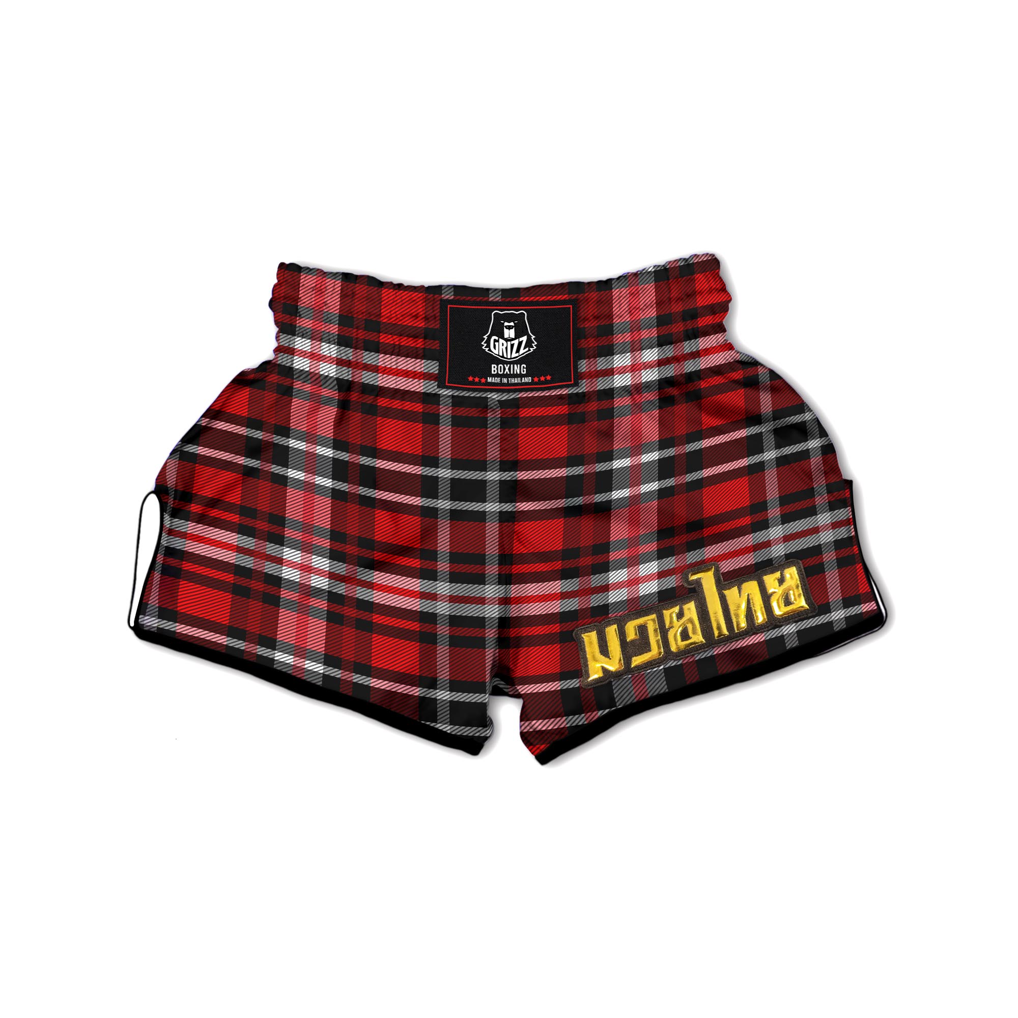 Red Plaid Muay Thai Boxing Shorts-grizzshop