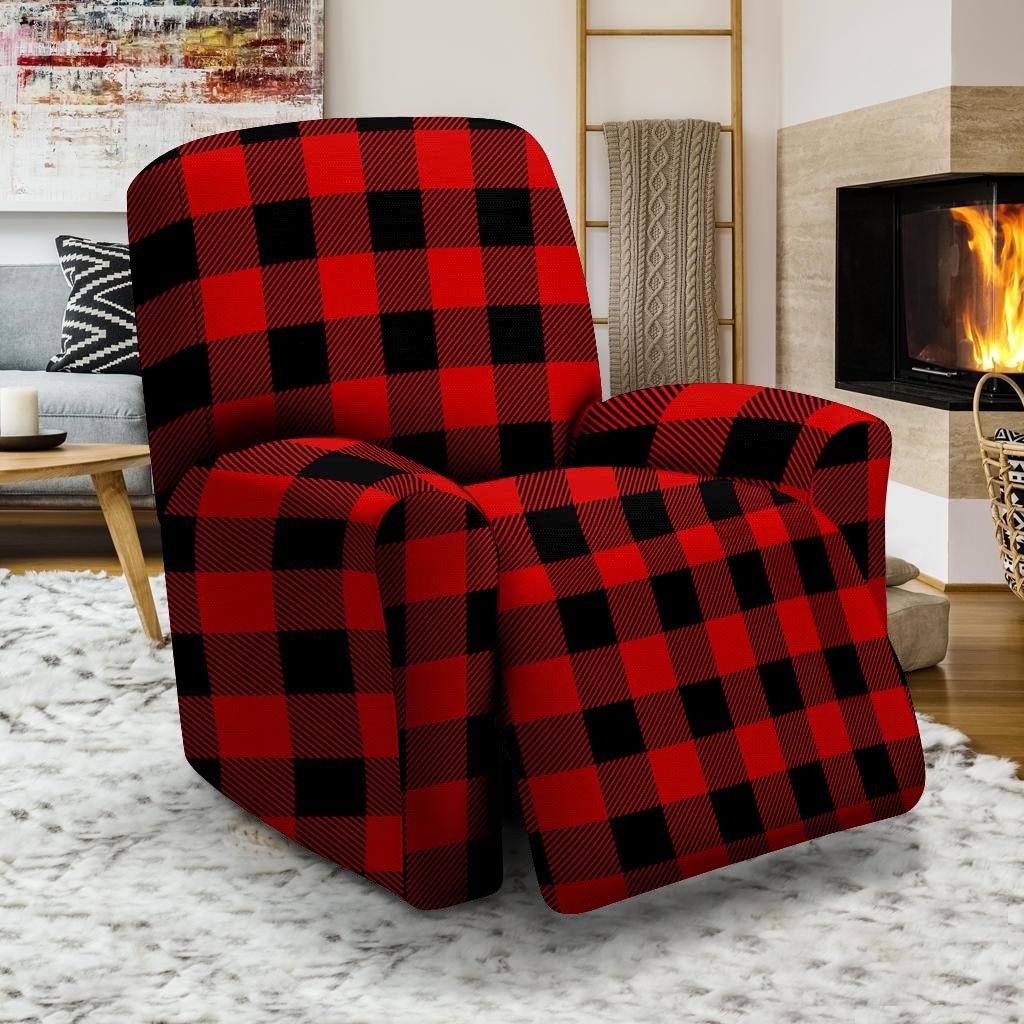 Red Plaid Recliner Cover-grizzshop