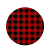 Red Plaid Round Rug-grizzshop