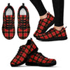 Red Plaid Scottish Royal Stewart Tartan Black Sneaker Shoes For Men Women-grizzshop