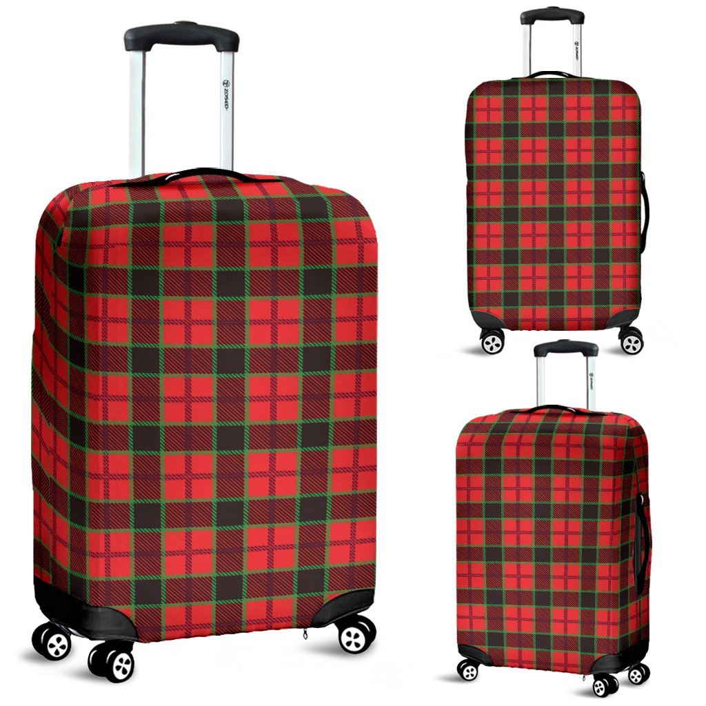 Red Plaid Scottish Royal Stewart Tartan Luggage Cover Protector-grizzshop