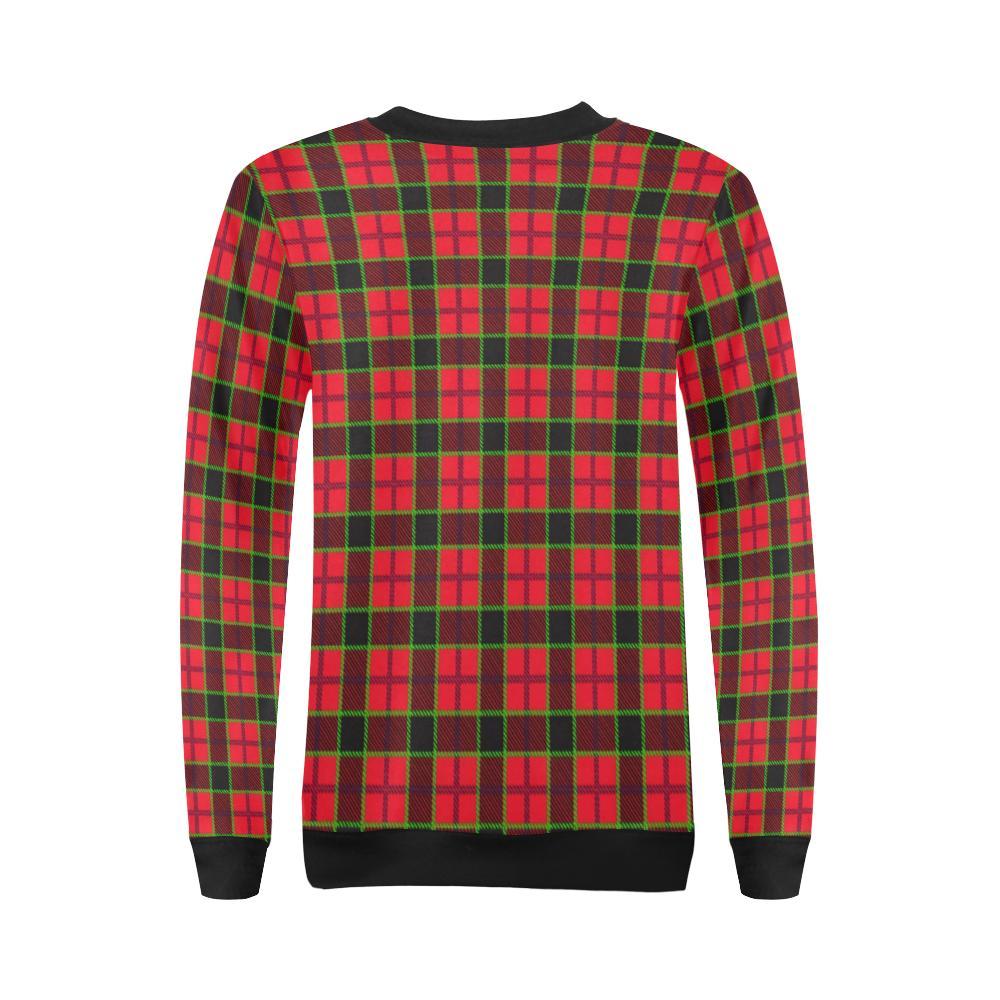 Red Plaid Scottish Royal Stewart Tartan Women Crewneck Sweatshirt-grizzshop