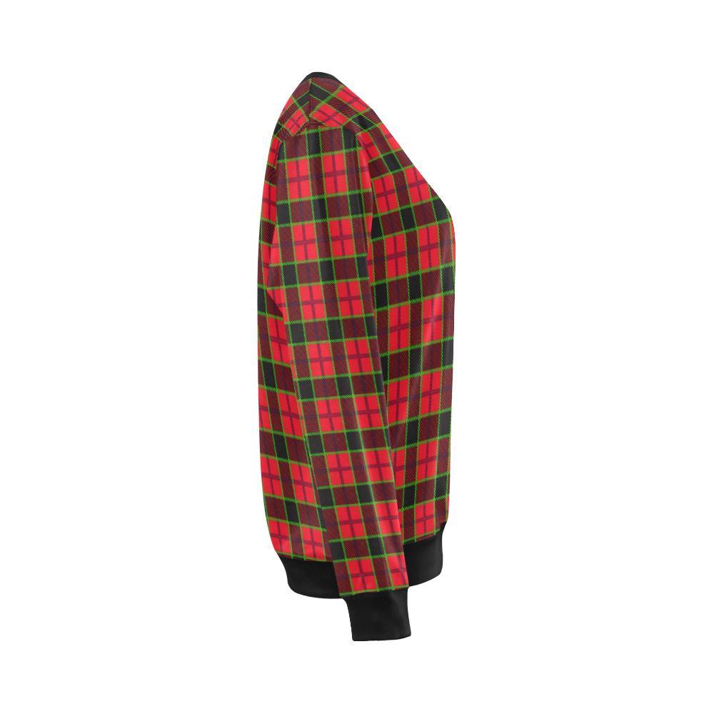 Red Plaid Scottish Royal Stewart Tartan Women Crewneck Sweatshirt-grizzshop