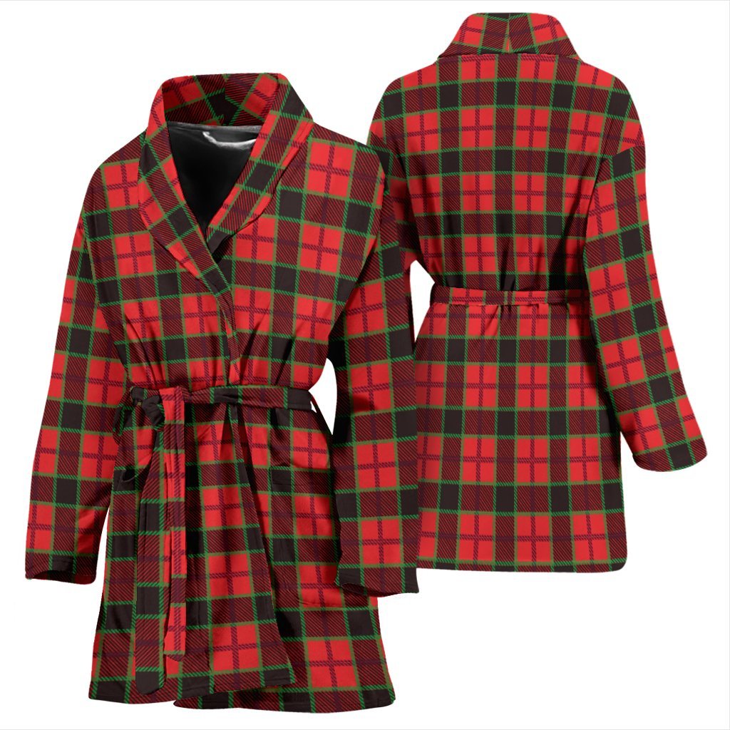 Red Plaid Scottish Royal Stewart Tartan Women Long Robe-grizzshop