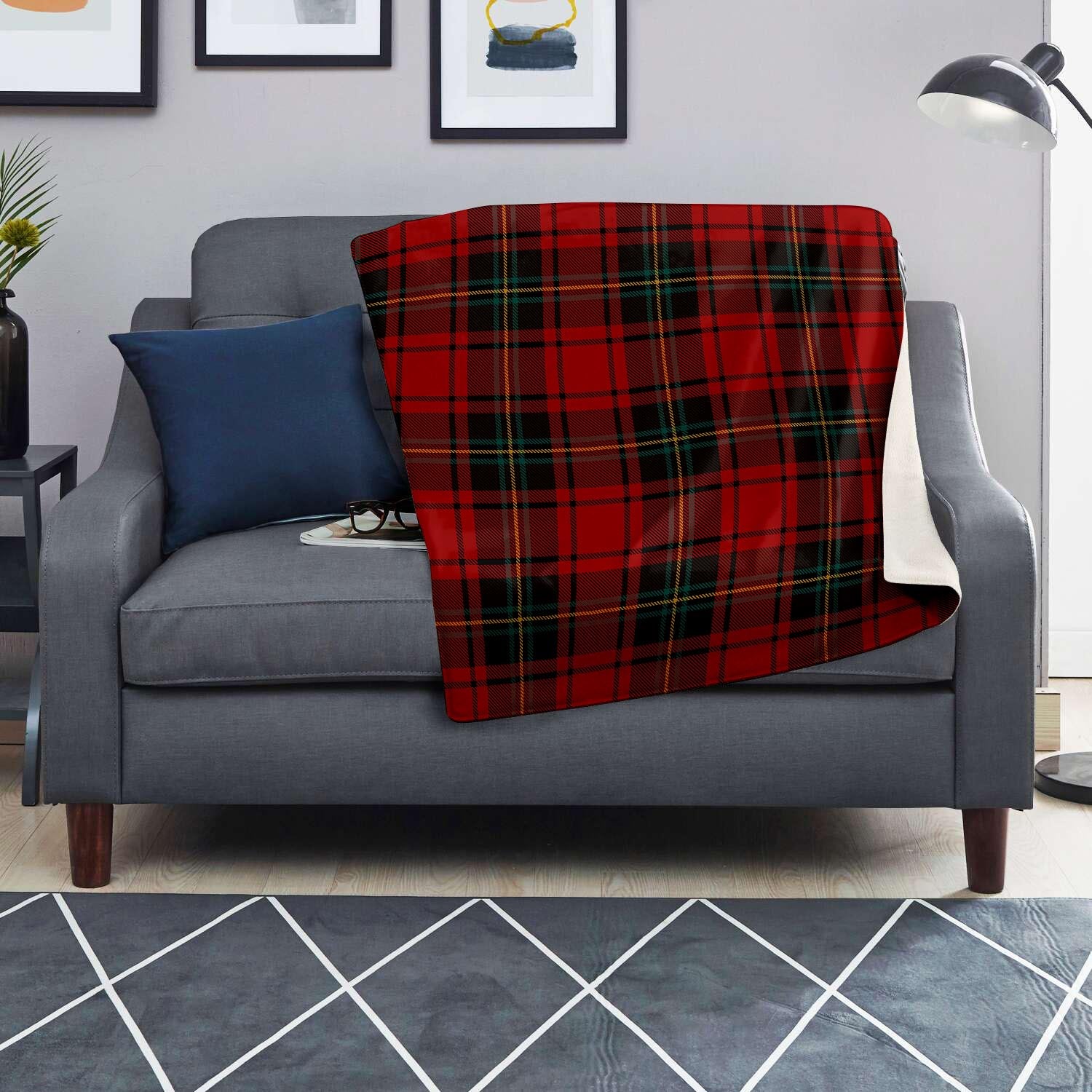 Red Plaid Tartan Blanket-grizzshop