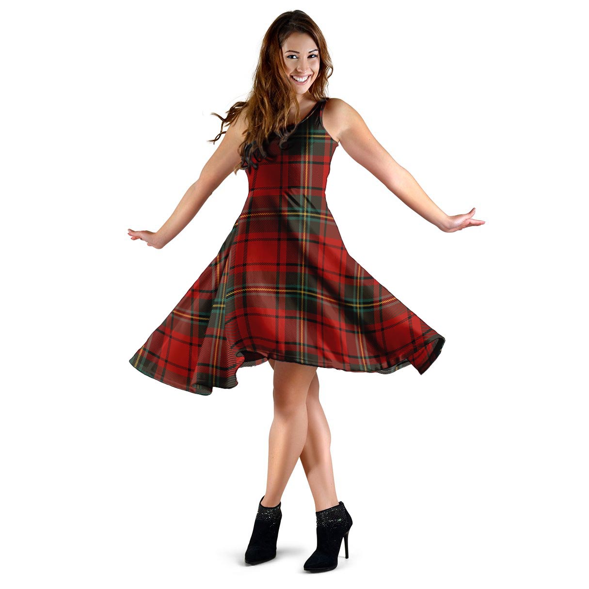 Red Plaid Tartan Dress-grizzshop