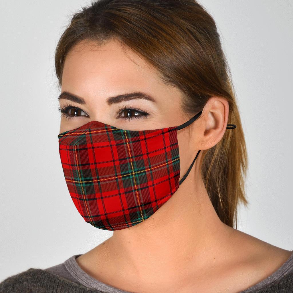 Red Plaid Tartan Face Mask-grizzshop