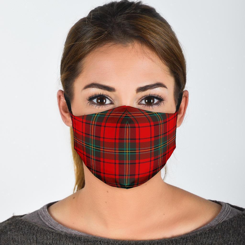 Red Plaid Tartan Face Mask-grizzshop