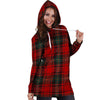 Red Plaid Tartan Hoodie Dress-grizzshop