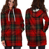 Red Plaid Tartan Hoodie Dress-grizzshop