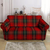 Red Plaid Tartan Loveseat Cover-grizzshop