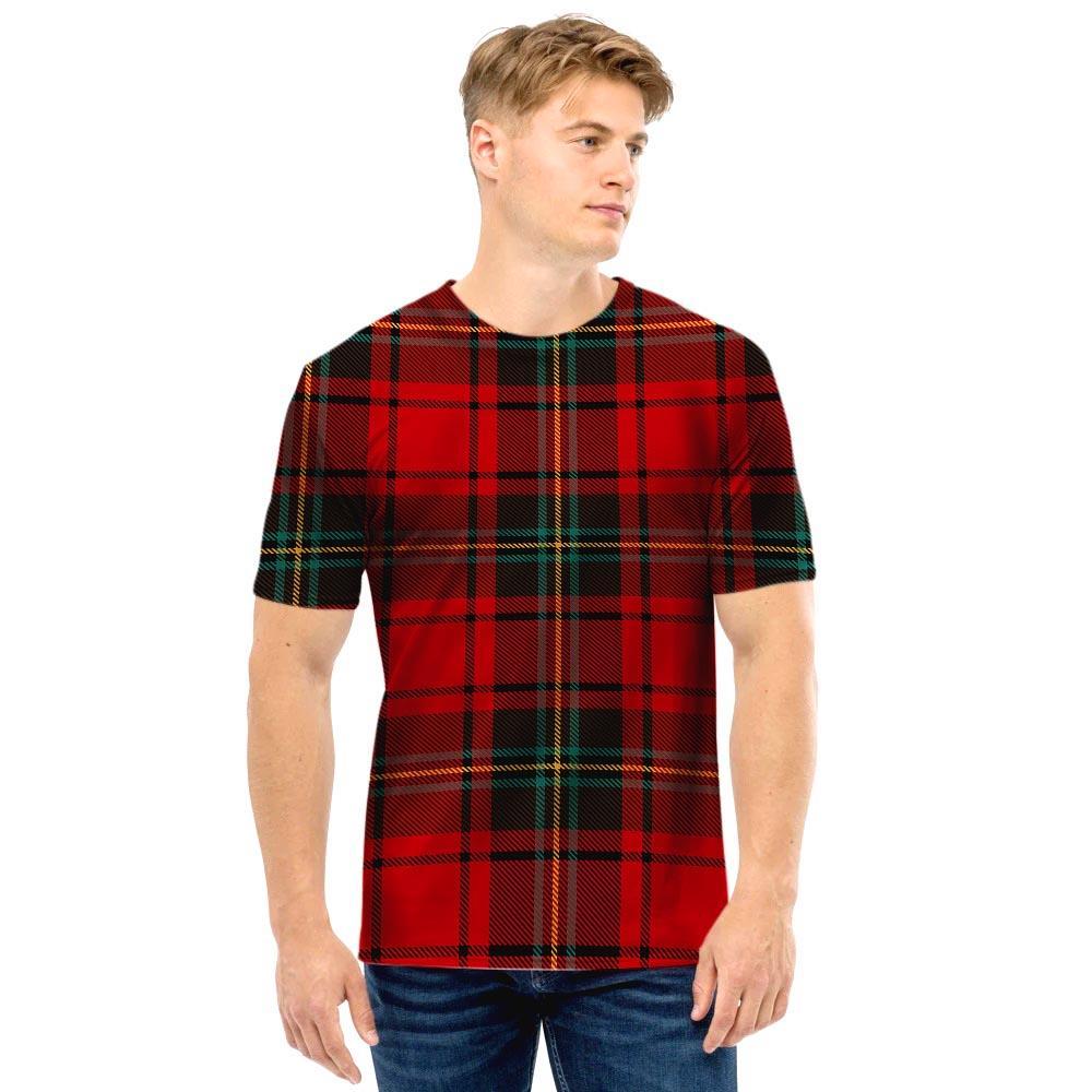Red Plaid Tartan Men T Shirt-grizzshop