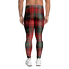 Red Plaid Tartan Men's Leggings-grizzshop