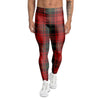 Red Plaid Tartan Men's Leggings-grizzshop