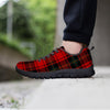 Red Plaid Tartan Men's Sneakers-grizzshop