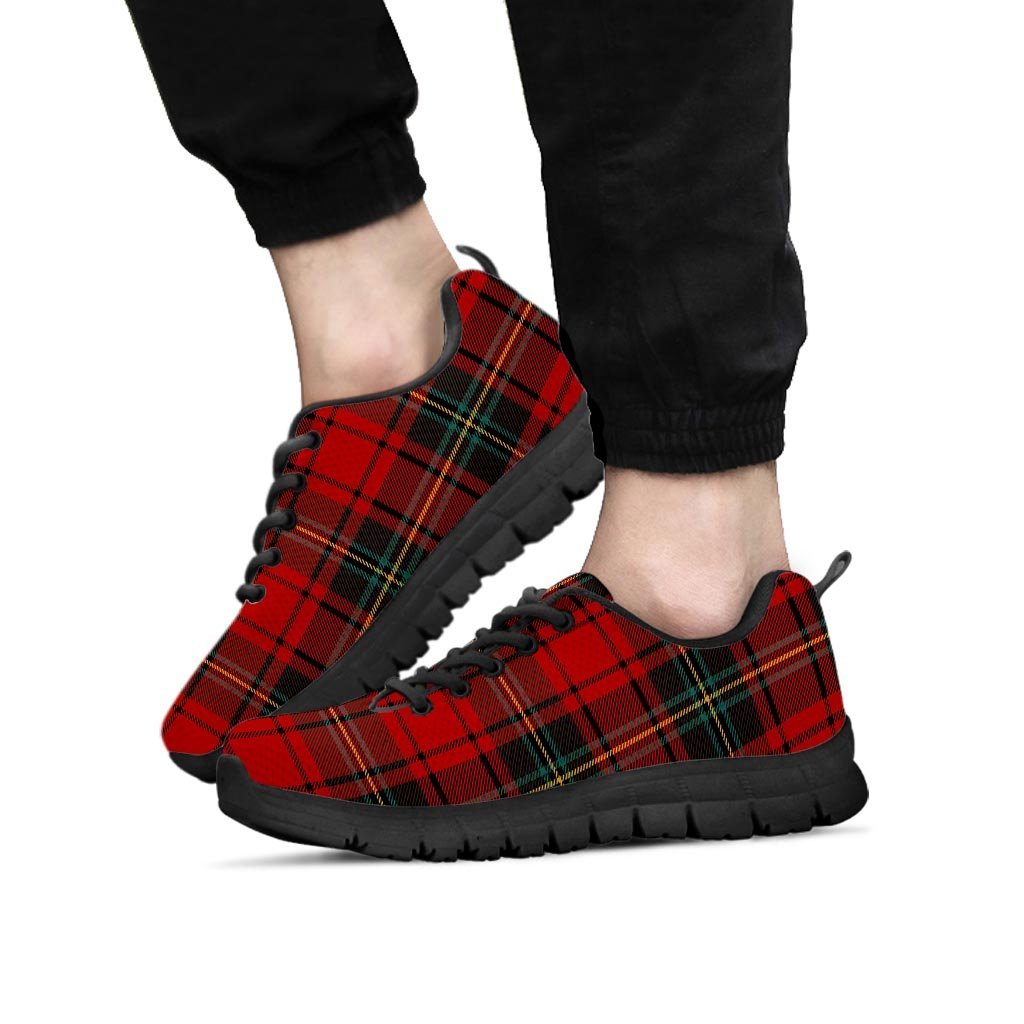 Red Plaid Tartan Men's Sneakers-grizzshop