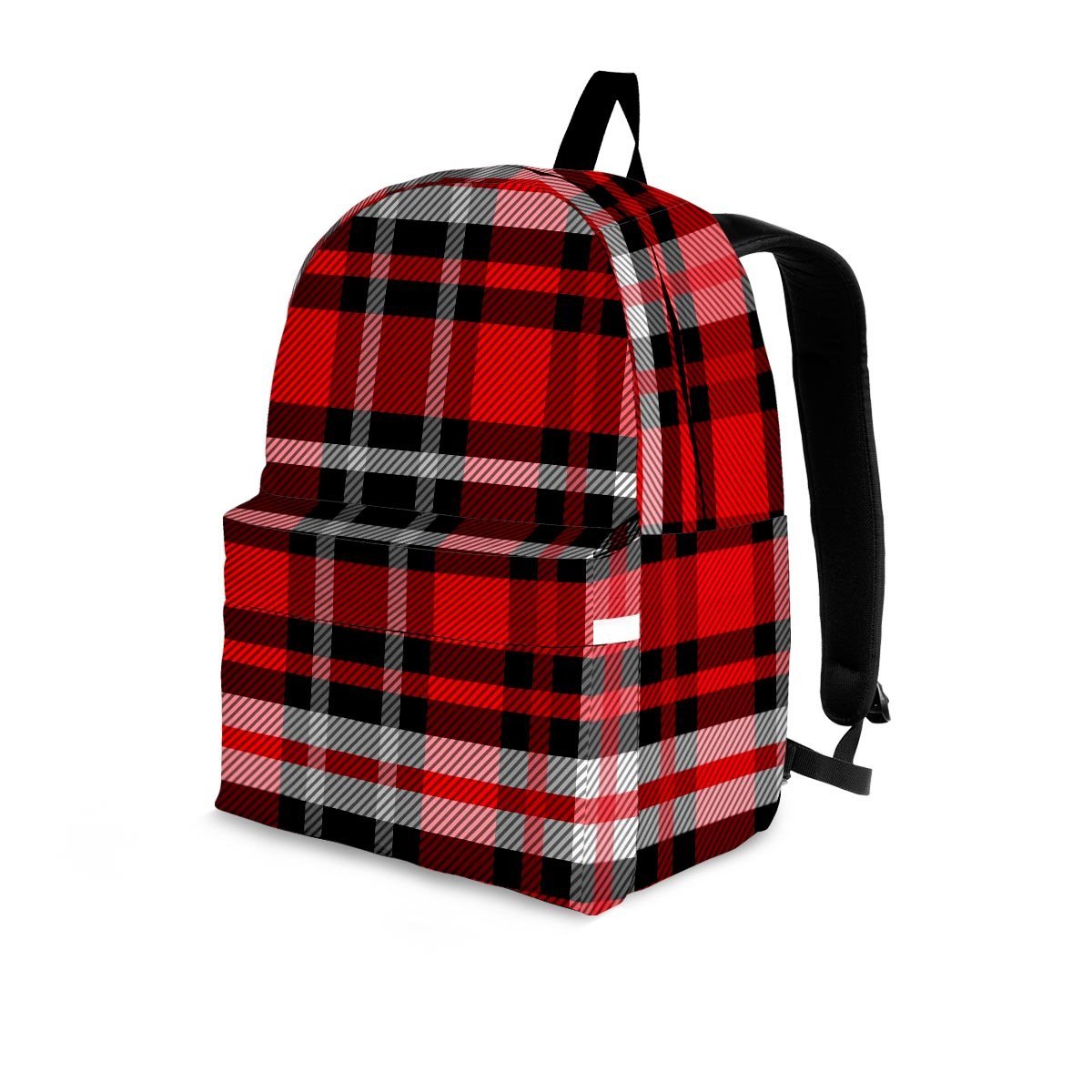 Red Plaid Tartan Print Backpack-grizzshop