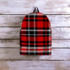 Red Plaid Tartan Print Backpack-grizzshop