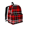 Red Plaid Tartan Print Backpack-grizzshop