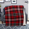 Red Plaid Tartan Print Blanket-grizzshop