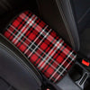 Red Plaid Tartan Print Car Console Cover-grizzshop