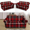 Red Plaid Tartan Print Loveseat Cover-grizzshop