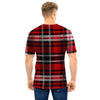 Red Plaid Tartan Print Men T Shirt-grizzshop