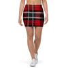 Red Plaid Tartan Print Mini Skirt-grizzshop