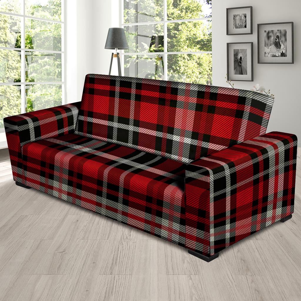 Red Plaid Tartan Print Sofa Cover-grizzshop