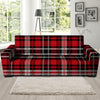 Red Plaid Tartan Print Sofa Cover-grizzshop