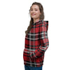 Red Plaid Tartan Print Women's Hoodie-grizzshop