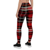 Red Plaid Tartan Print Women's Leggings-grizzshop