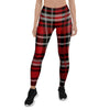 Red Plaid Tartan Print Women's Leggings-grizzshop