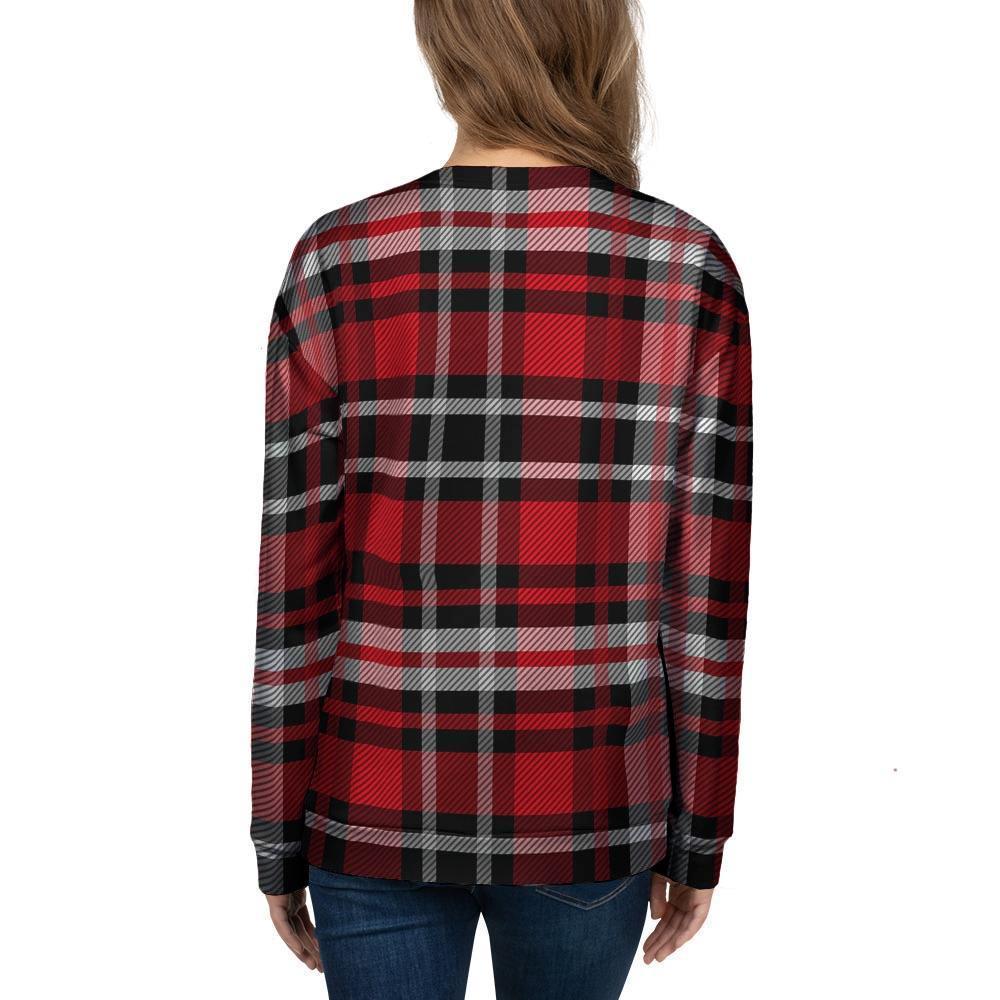 Red Plaid Tartan Print Women's Sweatshirt-grizzshop