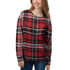 Red Plaid Tartan Print Women's Sweatshirt-grizzshop