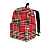 Red Plaid Tartan Scottish Backpack-grizzshop