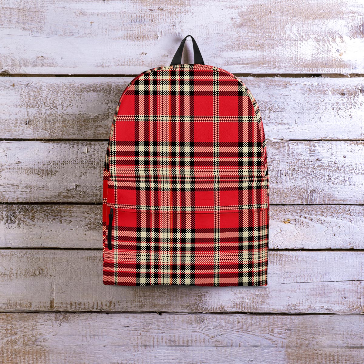 Red Plaid Tartan Scottish Backpack-grizzshop