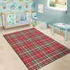 Red Plaid Tartan Scottish Floor Mat-grizzshop