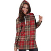 Red Plaid Tartan Scottish Hoodie Dress-grizzshop