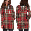 Red Plaid Tartan Scottish Hoodie Dress-grizzshop