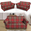 Red Plaid Tartan Scottish Loveseat Cover-grizzshop